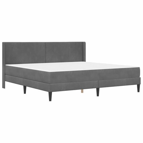 vidaXL Estrutura de cama com colch&atilde;o Cinza Escuro 200 x 200 cm Veludo