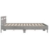 vidaXL Estrutura cama c/ cabeceira/luzes LED 200x200cm cinzento sonoma