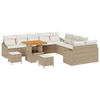 vidaXL Conjunto de Sof&aacute; de Jardim 13 unid. Bege vime PE