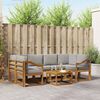 vidaXL Conjunto de Sof&aacute;s para Exterior 7 pcs Cinza Natural e Claro