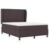 vidaXL Cama Box com colch&atilde;o Castanho escuro 140 x 200 cm tecido