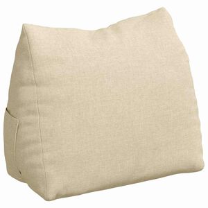 vidaXL Travesseiro para Costas Creme 45 x 20 x 35 cm tecido