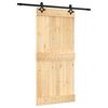vidaXL Porta Deslizante Natural e Preto 95 x 210 cm