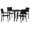 vidaXL Conjunto de Jantar para Jardim 5 pcs Preto A&ccedil;o revestido a p&oacute;