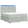 vidaXL Cama Box com LED e Colch&atilde;o Cinzento-claro 160 x 200 cm Veludo