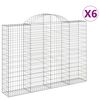 vidaXL Cestos gabi&atilde;o arqueados 6pcs 200x30x140/160cm ferro galvanizado