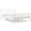 vidaXL Estrutura de cama pequena casal 120x190 cm pinho maci&ccedil;o branco