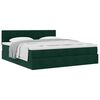 vidaXL Estrutura de cama otomana com colch&atilde;o 160x200 cm verde escuro