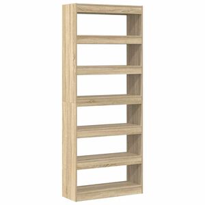 vidaXL Gabinete de Livros 6 n&iacute;veis 80 x 30 x 198 cm Carvalho Sonoma