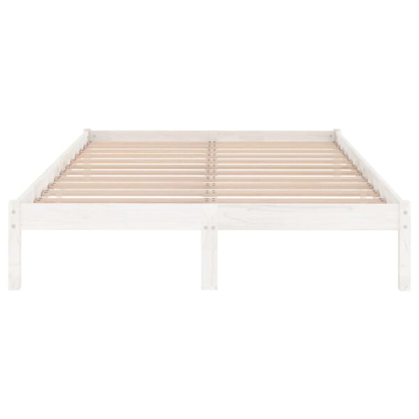 vidaXL Estrutura de cama super king pinho maciço 180x200 cm branco