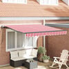 vidaXL Toldo Retr&aacute;til Vermelho e Branco 300 x 250 cm Tecido e Alum&iacute;nio