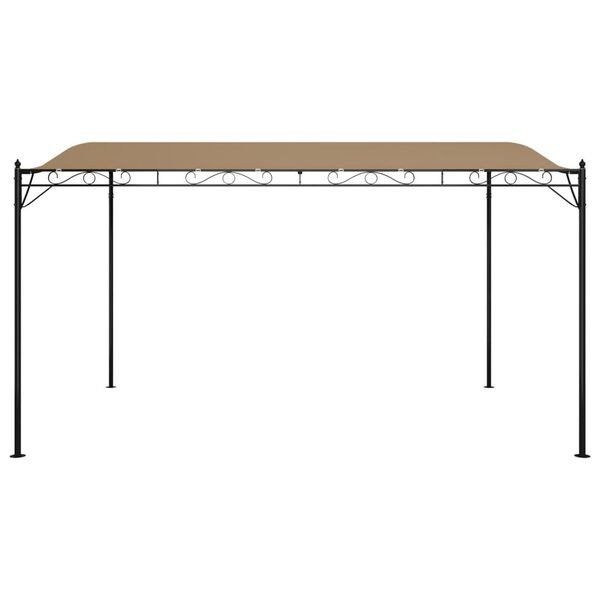 vidaXL Toldo 4x3 m 180 g/m&sup2; tecido e a&ccedil;o cinzento-acastanhado