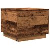 vidaXL Mesa de centro com luzes LED 50x50x40 cm madeira velha
