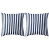 vidaXL Almofadas para exterior 2 pcs 45x45 cm riscas azul-marinho