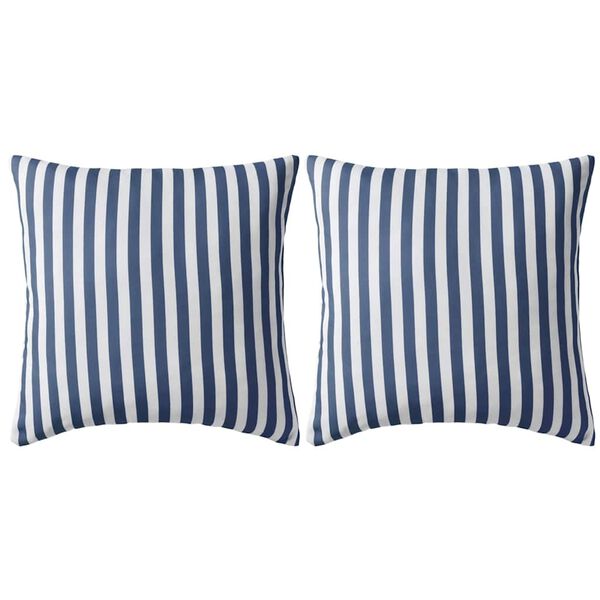 vidaXL Almofadas para exterior 2 pcs 45x45 cm riscas azul-marinho