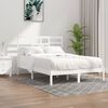 vidaXL Estrutura cama pequena casal 120x190 cm pinho maci&ccedil;o branco