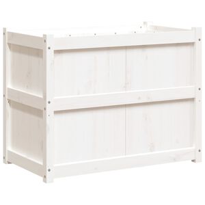 vidaXL Vaso/floreira de jardim 90x50x70 cm madeira pinho maci&ccedil;a branco