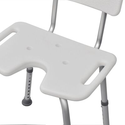 vidaXL Cadeira de chuveiro, alumínio, branco