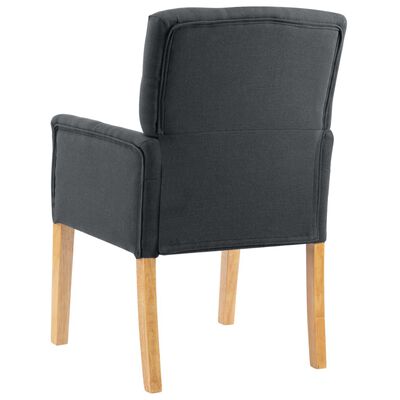 vidaXL Cadeira de jantar com apoio de braços tecido cinzento