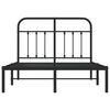 vidaXL Estrutura de cama com cabeceira 120x190 cm metal preto