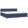 vidaXL Cama box spring c/ colch&atilde;o e LED 200x200 cm tecido azul