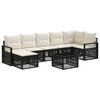 vidaXL Conjunto de Sof&aacute; de Jardim 8 unid. Preto vime PE