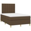 vidaXL Cama box spring c/ colch&atilde;o/LED 120x200cm tecido castanho-escuro