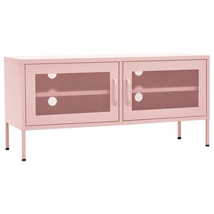 vidaXL M&oacute;vel de TV a&ccedil;o 105x35x50 cm rosa