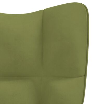 vidaXL Cadeira de baloiço veludo verde-claro