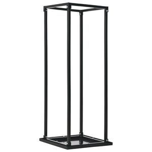 vidaXL Suporte para lenha com base 37x37x113 cm a&ccedil;o preto