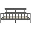 vidaXL Estrutura de cama com cabeceira 200x200 cm madeira maci&ccedil;a cinza