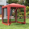 vidaXL Tenda p/ festas c/ 4 paredes laterais rede 2x2 m PEAD vermelho