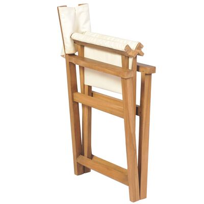 vidaXL Cadeira de realizador dobrável em madeira de teca maciça