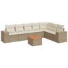 vidaXL 8 pcs conjunto de sof&aacute;s p/ jardim com almofad&otilde;es vime PE bege