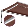 vidaXL Toldo retr&aacute;til autom&aacute;tico com luz LED 600x350 cm castanho