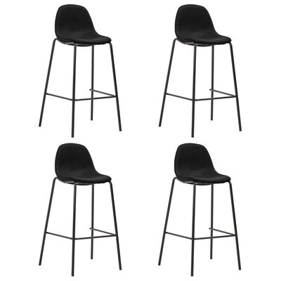 vidaXL Cadeiras de bar 4 pcs tecido preto