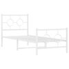 vidaXL Estrutura de cama com cabeceira e pés 75x190 cm metal branco