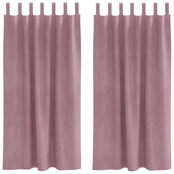 vidaXL Cortinas opacas 2 pcs Rosa Escuro 140 x 175 cm Veludo