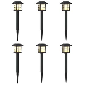 vidaXL Luzes Solares para Exterior com Pino de Aterragem 6 unid. PP