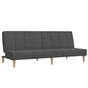 vidaXL Sof&aacute;-cama de 2 lugares tecido cinzento-escuro