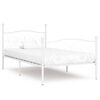 vidaXL Estrutura de cama com estrado de ripas 100x200 cm metal branco