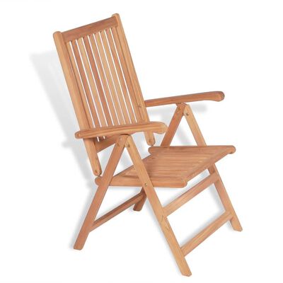 vidaXL Cadeiras de jardim reclináveis 2 pcs madeira teca maciça