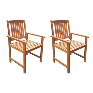 vidaXL Cadeiras de jardim 2 pcs madeira ac&aacute;cia maci&ccedil;a castanho