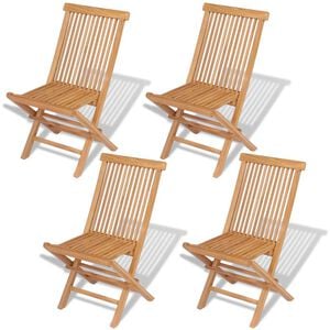 vidaXL Cadeiras de jardim dobr&aacute;veis 4 pcs madeira teca maci&ccedil;a