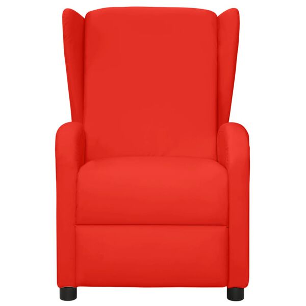 vidaXL Poltrona reclinável elevatória massagens couro art. vermelho