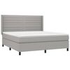 vidaXL Cama box spring c/ colch&atilde;o e LED 160x200 cm tecido cinza-claro