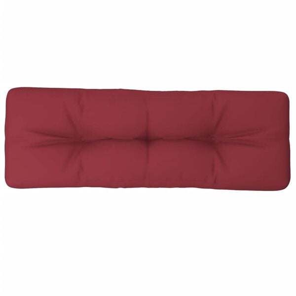 vidaXL Almofad&atilde;o p/ sof&aacute; de paletes 120x40x12 cm tecido vermelho tinto