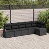 vidaXL Conjunto de Sof&aacute; de Jardim 6 pcs Preto Rattan Sint&eacute;tico