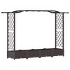 vidaXL Cama Elevada com Treli&ccedil;a e Telhado Castanho 207 x 40 x 123 cm