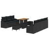 vidaXL Conjunto de Sof&aacute; de Jardim 10 unid. 9-N&uacute;mero de lugares Preto